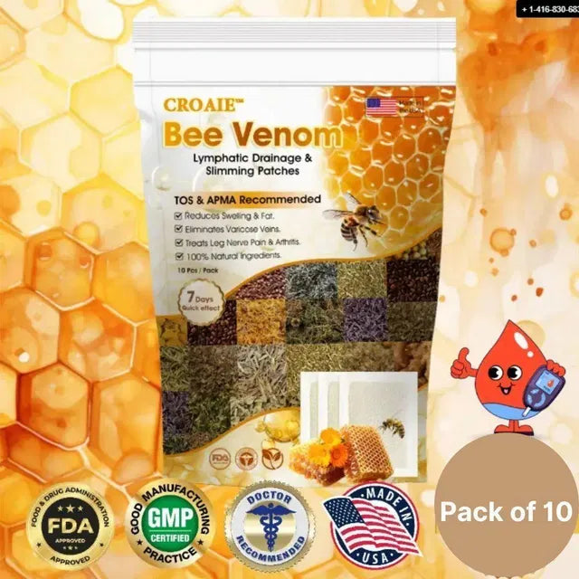 Bee Venom Lymphatic Drainage & Slimming Foot Patches – Advanced Night Care to Support Detox, Lymphatic Flow & a Slimmer, Lighter Feeling Naturally 🐝✨(BUY 1 GET 1 FREE)